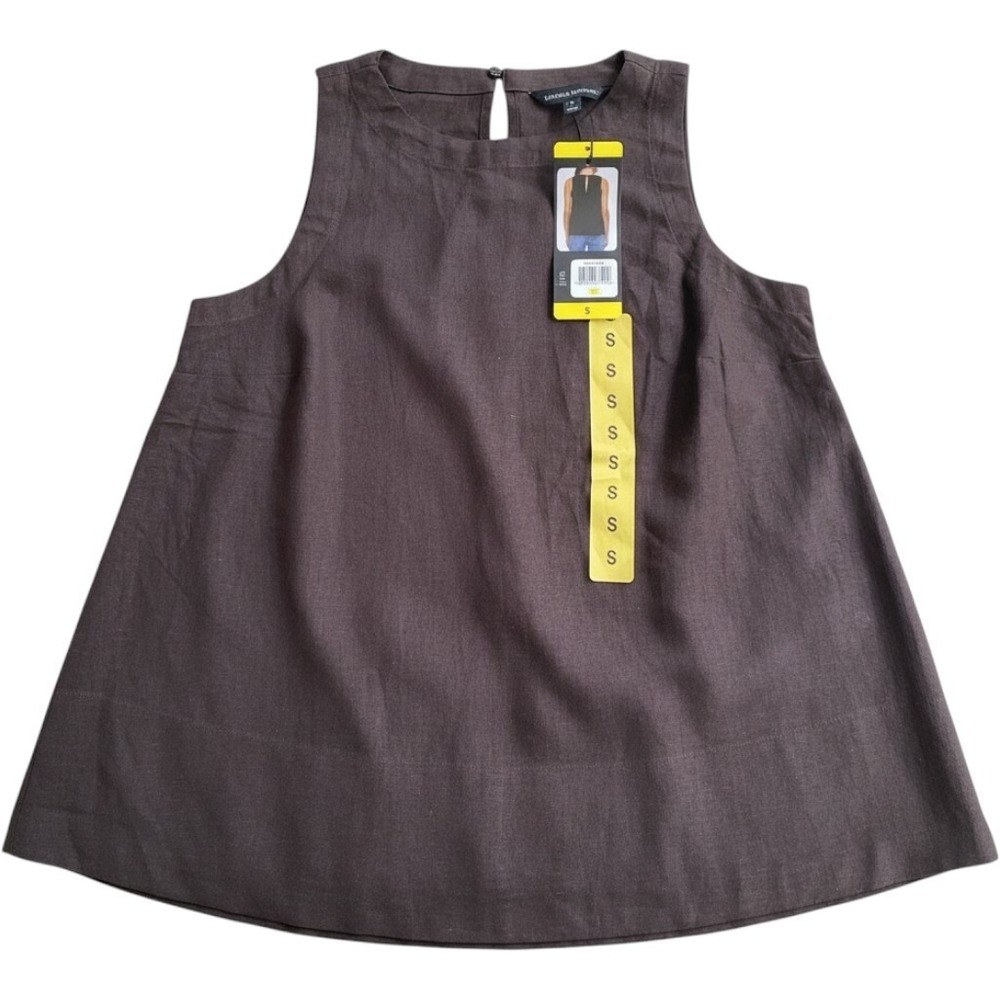 Banana Republic Womens Brown Linen Blend Sleeveless Keyhole Back Top Size S NEW